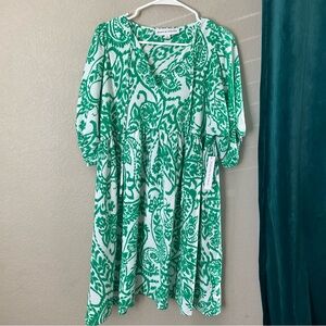 Green Patterned Women's Dress flowy dress